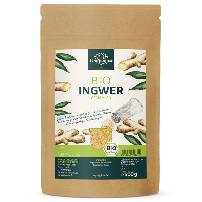 Bio Ingwer gemahlen - 500 g - von Unimedica