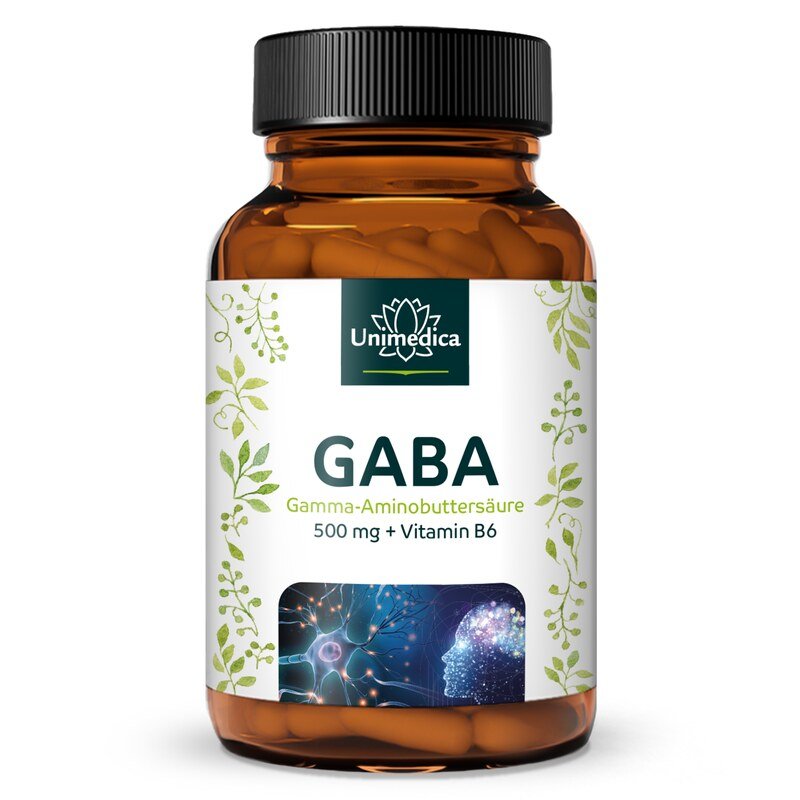 GABA - 500 mg pro Tagesdosis (1 Kapsel) - 200 Kapseln - von Unimedica