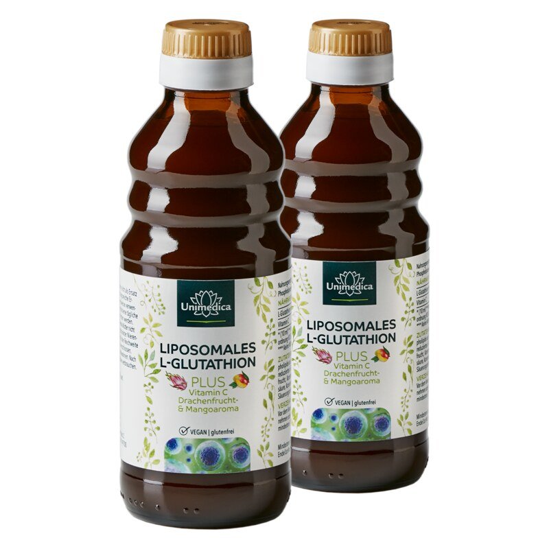 2er-Sparset: Liposomales L-Glutathion PLUS Drachenfrucht & Mango - 2 x 250 ml - von Unimedica