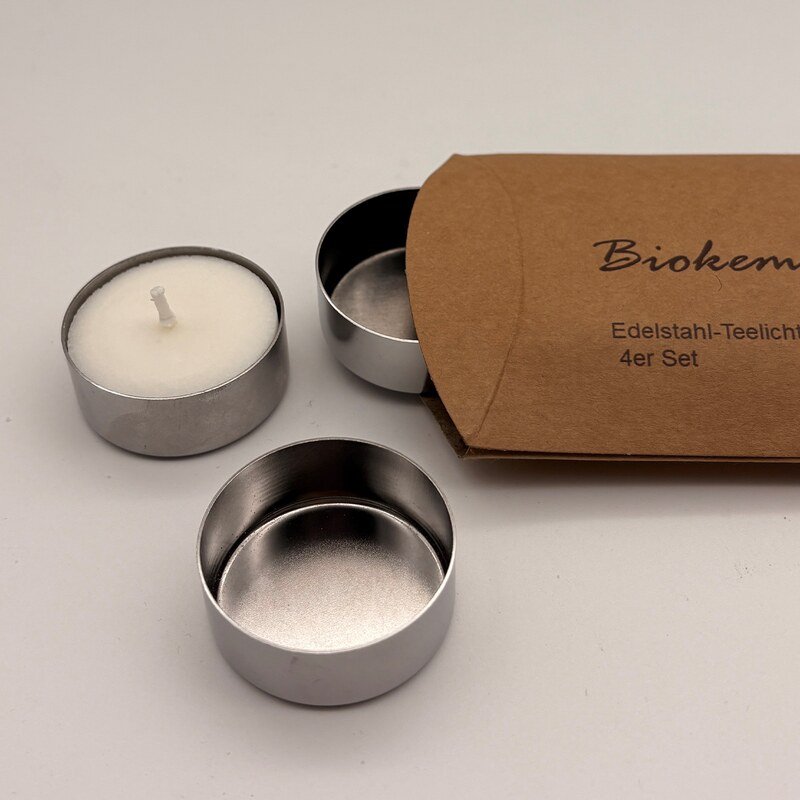 Teelichthalter 4er Set - Edelstahl
