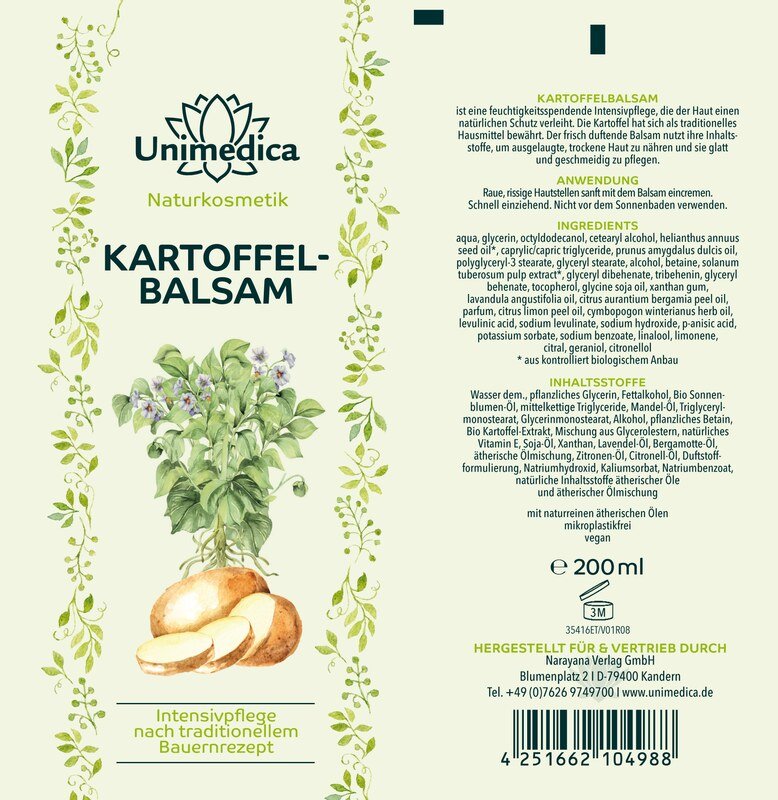 2er-Sparset: Kartoffelbalsam - nach traditionellem Bauernrezept - 2 x 200 ml - von Unimedica