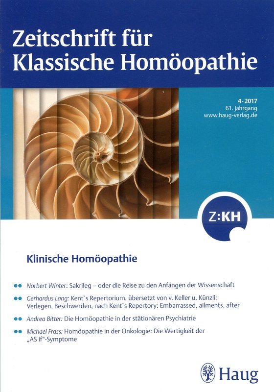 Zeitschrift für Klassische Homöopathie 2017/4