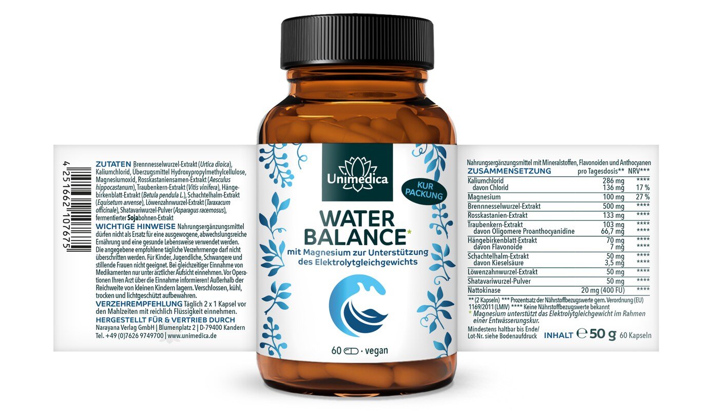 2er-Sparset: Water Balance* - Kurpackung - 2 x 60 Kapseln - von Unimedica