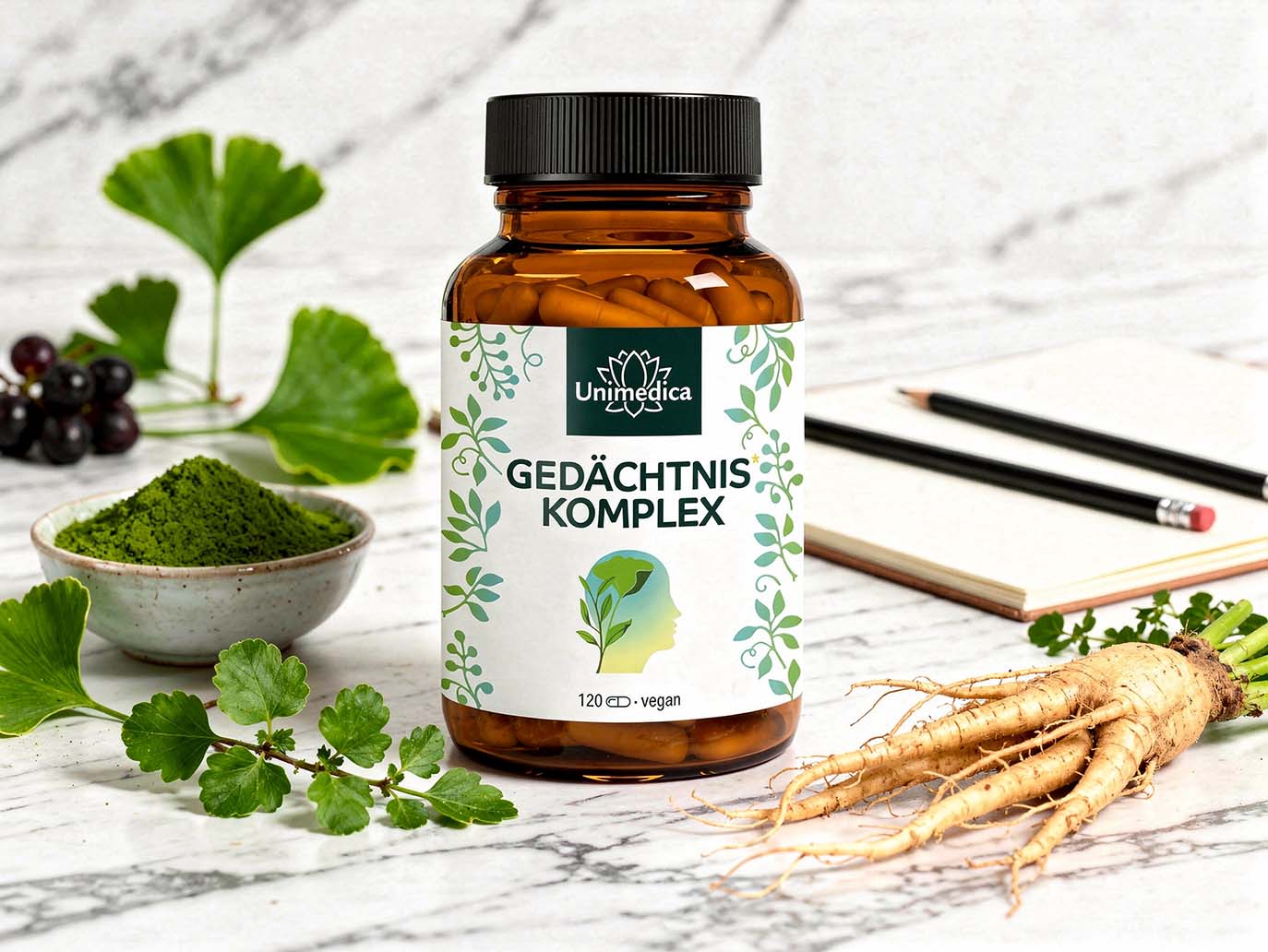 Gedächtnis* Komplex - 120 Kapseln - von Unimedica