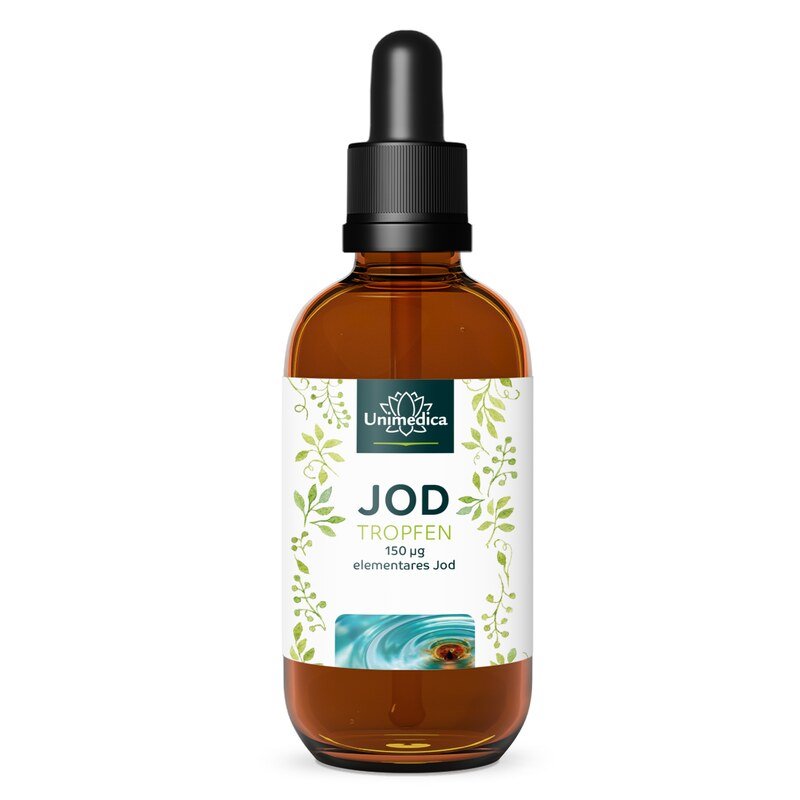 Jod Tropfen - 150 µg pro Tagesdosis - vegan - 50 ml -  von Unimedica