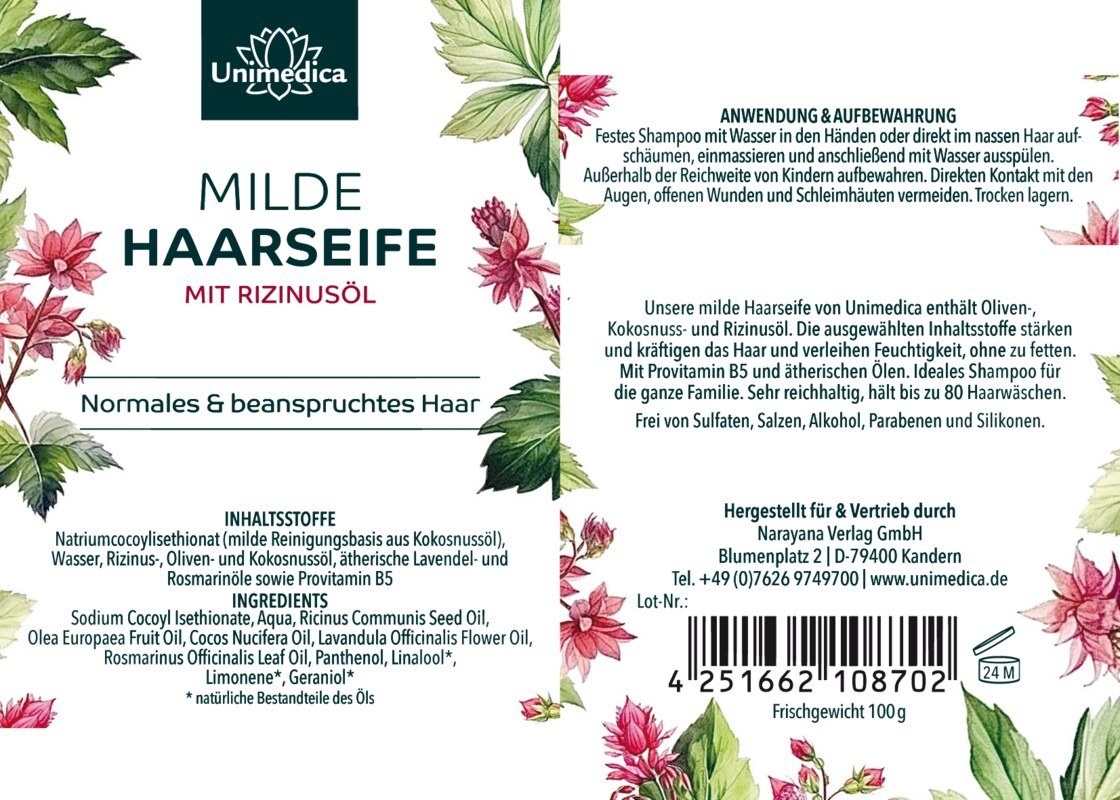 Sparset: Bio Lavendelseife 100 g & milde Haarseife 100 g - von Unimedica