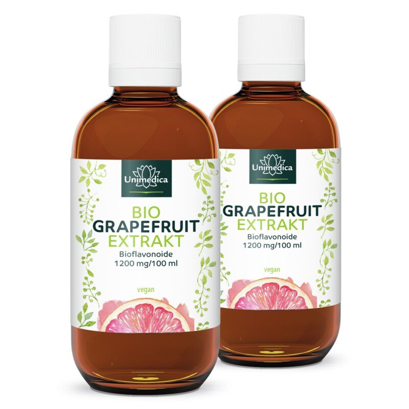 2er-Sparset: Bio Grapefruitkernextrakt - 2.600 mg pro Tagesdosis - 2 x 100 ml - von Unimedica