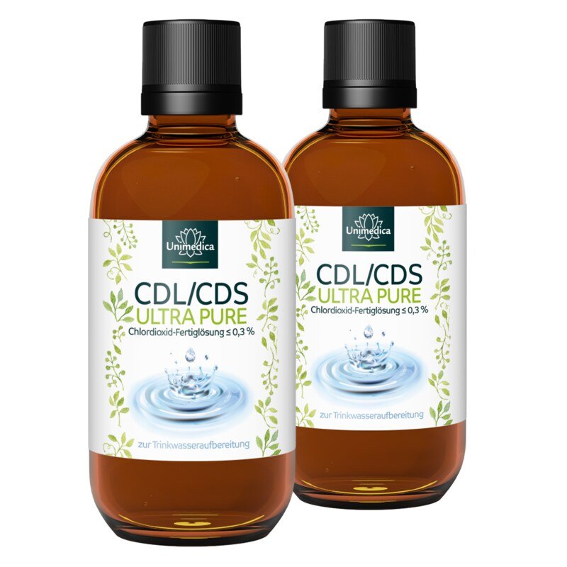 2er-Sparset: CDL/CDS - ULTRA PURE - Chlordioxid-Fertiglösung ≤ 0,3 % - 2 x 100 ml - von Unimedica