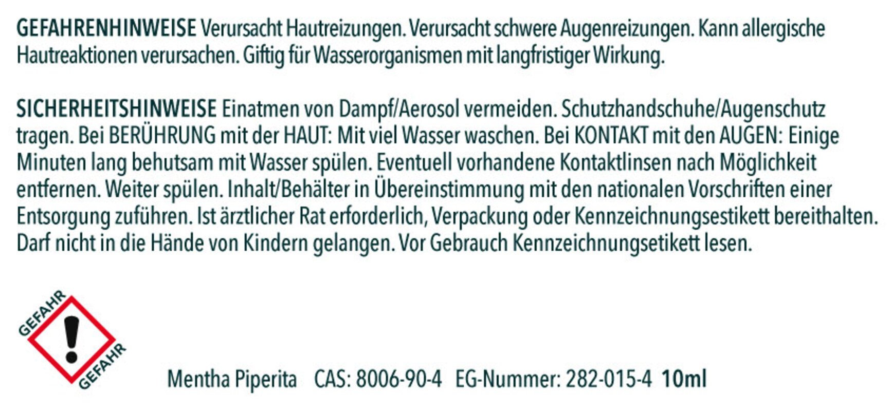 Bio Pfefferminzöl - natürliches ätherisches Öl - 10 ml - Minzöl - von Unimedica