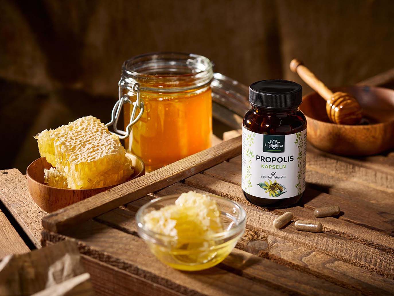 Propolis Kapseln - 1.000 mg Propolisextrakt pro Tagesdosis (2 Kapseln) - 60 Kapseln - von Unimedica