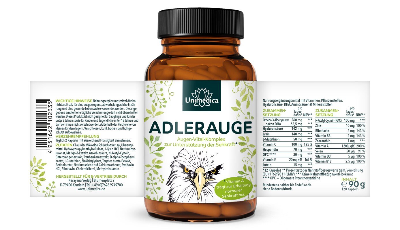 Adlerauge - 120 Kapseln - von Unimedica