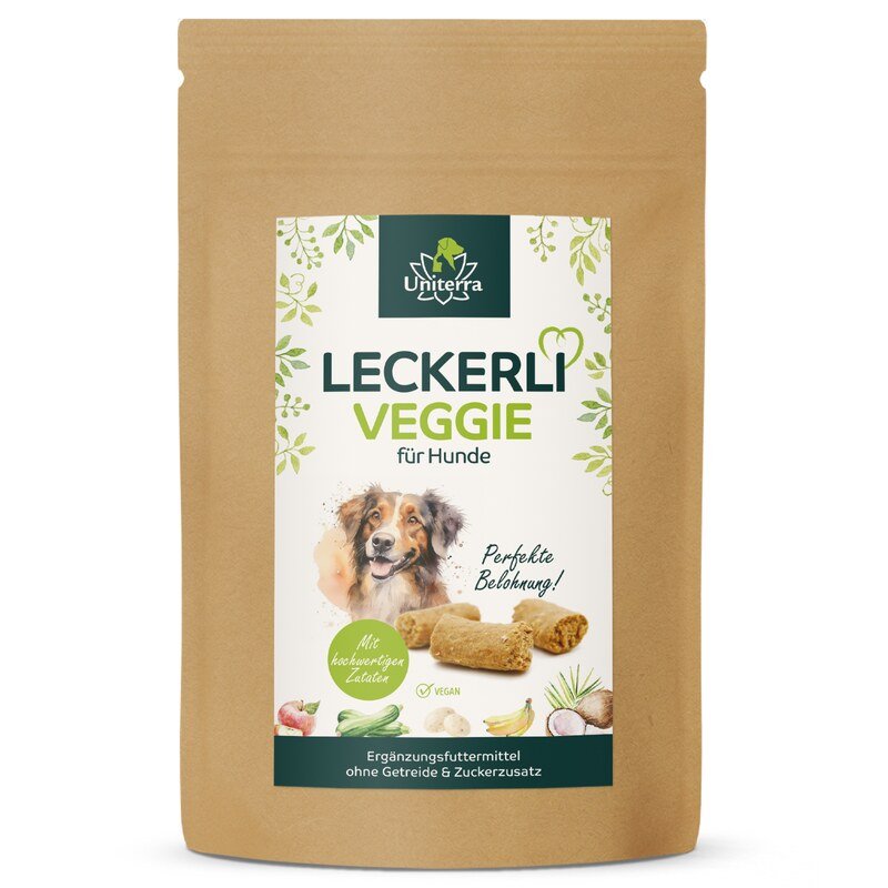 Leckerli Veggie für Hunde - natürliche Hundesnacks mit 100 % Obst und Gemüse - 150 g - Ergänzungsfuttermittel - von Uniterra