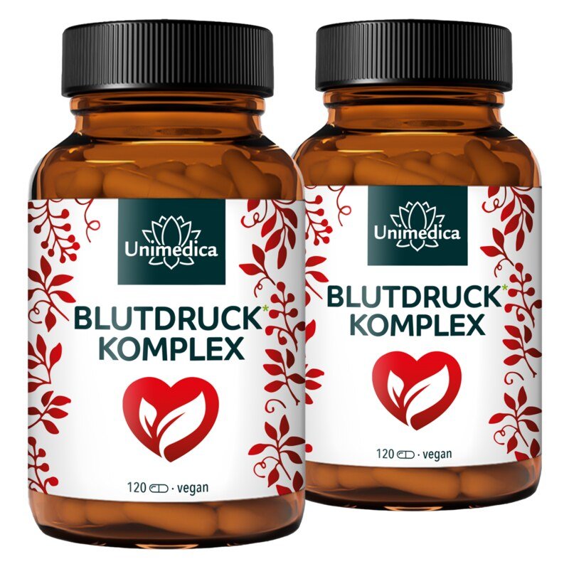 2er-Sparset: Blutdruck* Komplex - hochdosiert - 2 x 120 Kapseln - von Unimedica