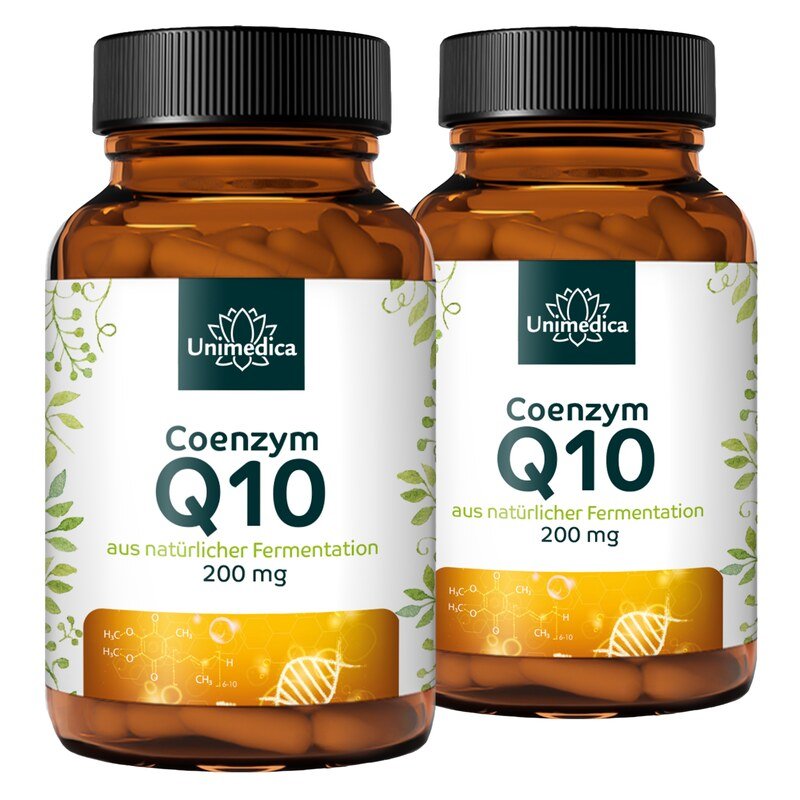 2er-Sparset: Coenzym Q10 - 200 mg pro Tagesdosis - 2 x 120 Kapseln - von Unimedica
