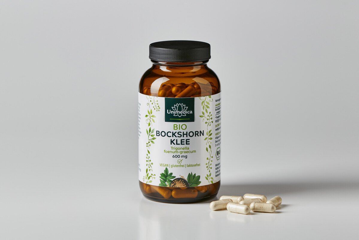 Sparset: Haarvitamin Kraftpaket - Haarvitamine forte - 180 Kapseln UND Bio Bockshornklee - 2.400 mg pro Tagesdosis - hochdosiert - 180 Kapseln - von Unimedica