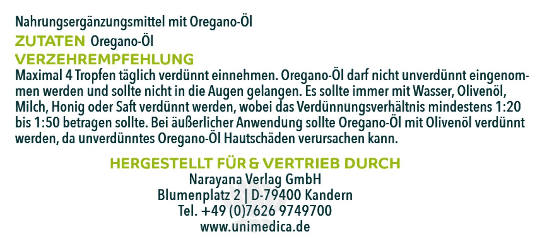 2er-Sparset: Oregano Öl forte 86 % - 2 x 10 ml - von Unimedica
