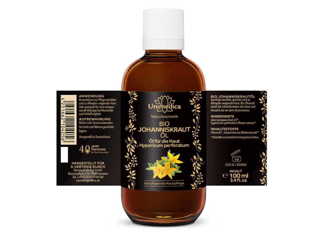 Bio Johanniskraut Öl für die Haut - 100 ml - von Unimedica