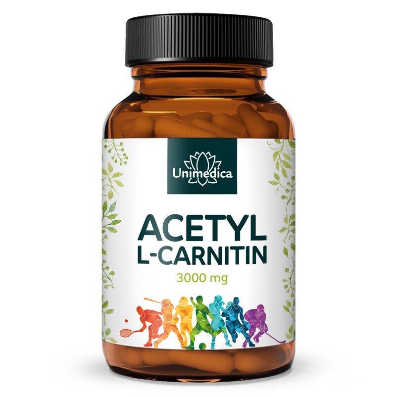 Acetyl L-Carnitin - 3.000 mg pro Tagesdosis (6 Kapseln) - 250 Kapseln - von Unimedica