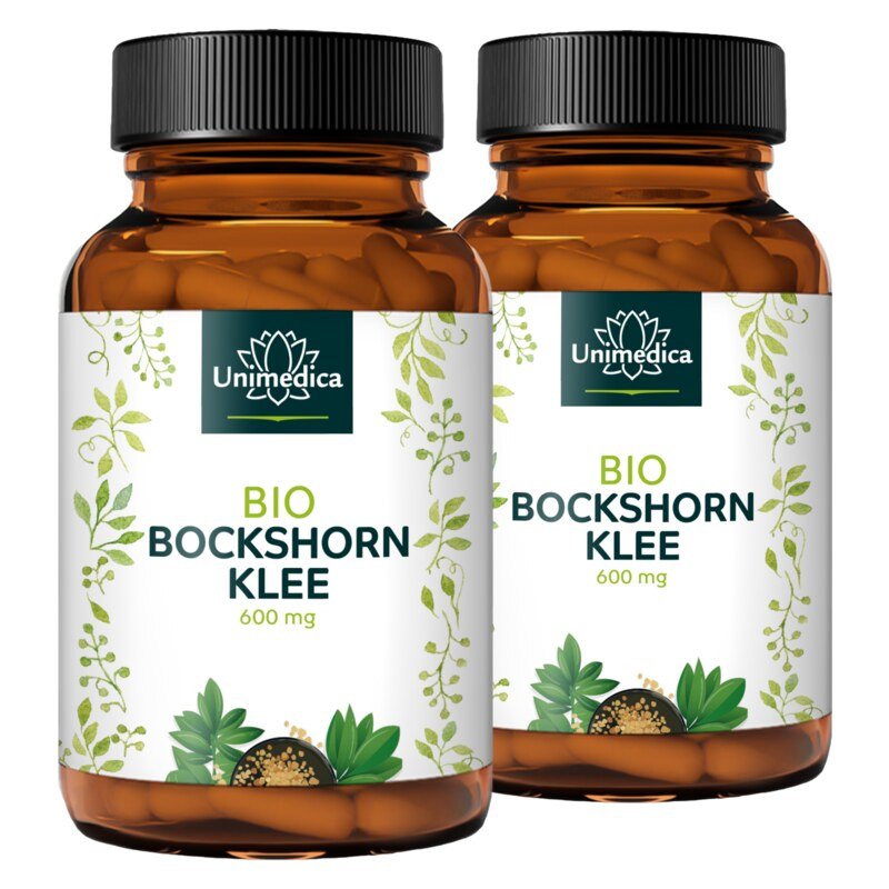 2er-Sparset: Bio Bockshornklee - 600 mg - hochdosiert - 2 x 180 Kapseln - von Unimedica