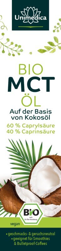 Bio MCT-Öl - C8 + C10 - 500 ml - von Unimedica