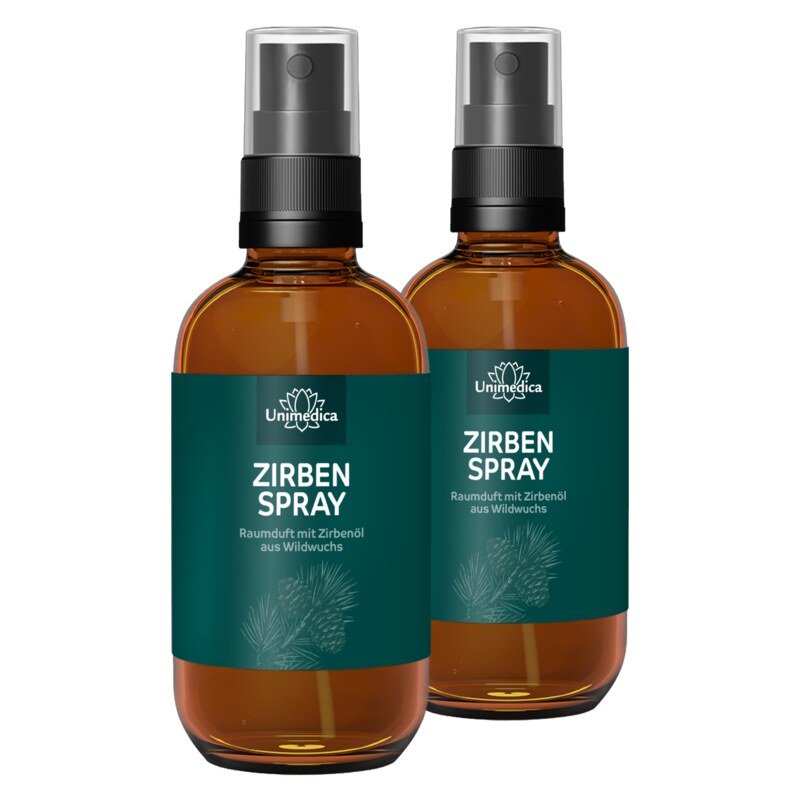 2er-Sparset: Zirbenspray - Raumduft mit Zirbenöl aus Wildwuchs - 2 x 100 ml - von Unimedica