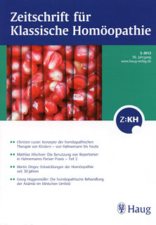 Zeitschrift für Klassische Homöopathie 2012/3