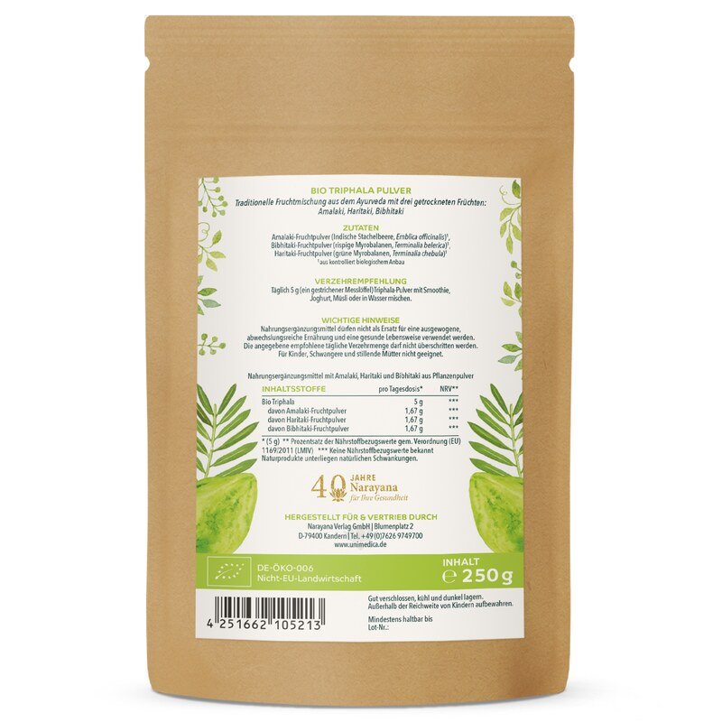 Bio Triphala Pulver - Ayurveda - 250 g - von Unimedica
