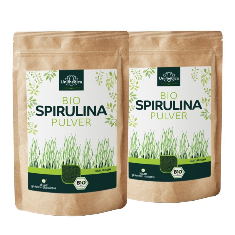 2er-Sparset: Bio Spirulina Pulver - 2 x 500g - von Unimedica