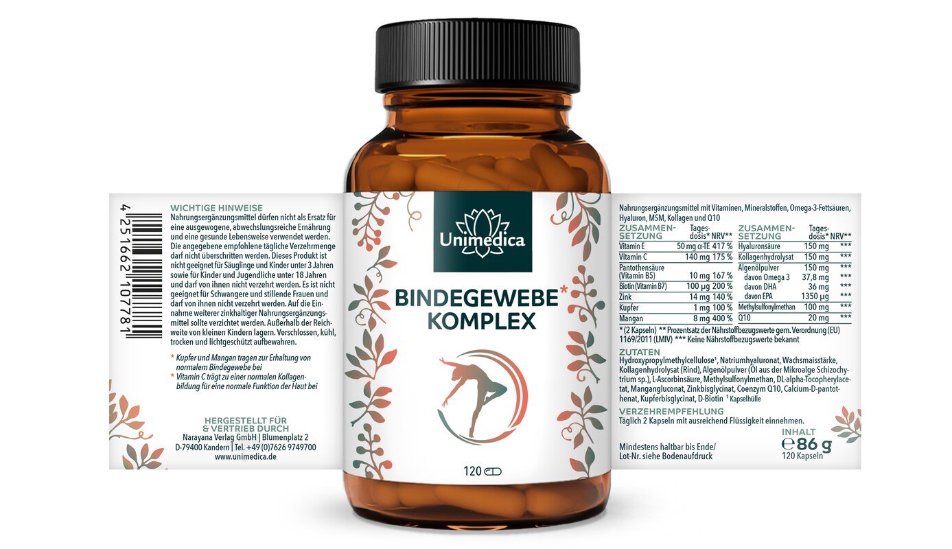Bindegewebe-Komplex - 120 Kapseln - von Unimedica