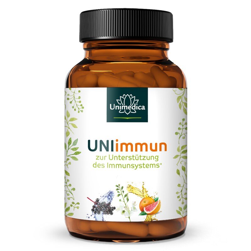 UNIimmun - zur Unterstützung des Immunsystems* - Komplex mit Quercetin, Vitamin C und Zink - 180 Kapseln - von Unimedica