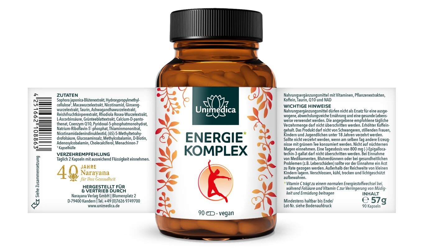Energie-Komplex - 90 Kapseln - von Unimedica