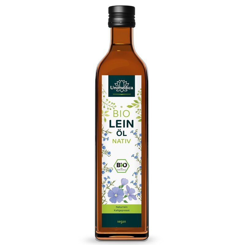 Bio Leinöl nativ - kaltgepresst - mit Alpha-Linolensäure - 250 ml - von Unimedica