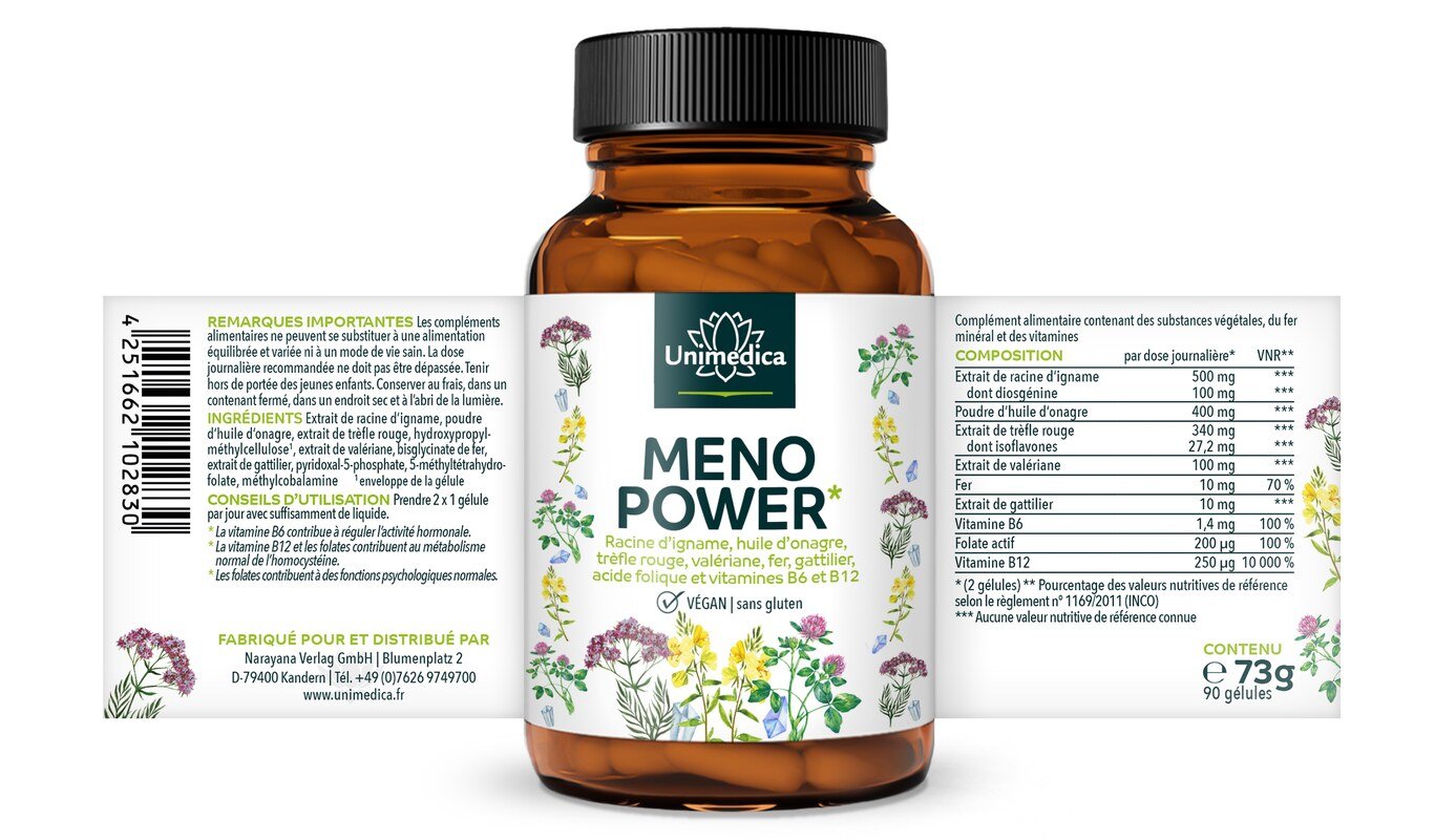 2er-Sparset: Menopower* - Hormon-Balance-Komplex mit Yamswurzel, Nachtkerzenöl, Eisen und B-Vitaminen - 2 x 90 Kapseln - von Unimedica