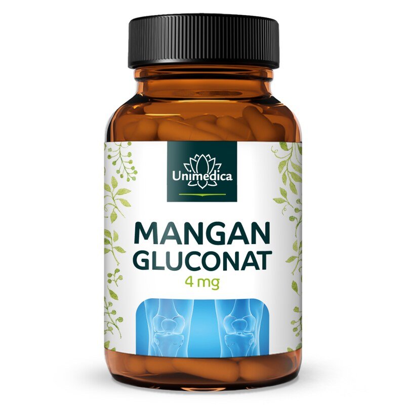 Mangan - 4 mg Mangangluconat pro Tagesdosis (1 Kapsel) - 90 Kapseln - von Unimedica